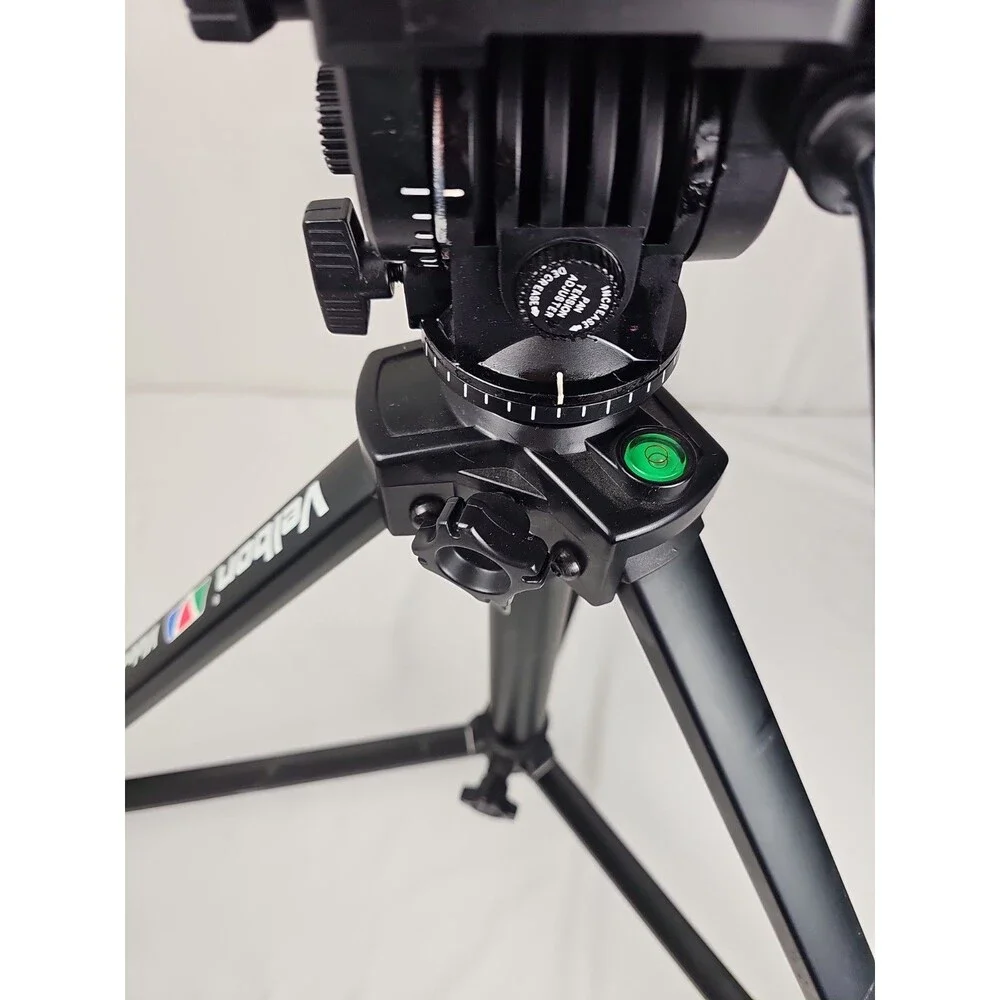 Velbon Camera Tripod PH-368 Pan Head w/ Quick Release Plate & Carry Case